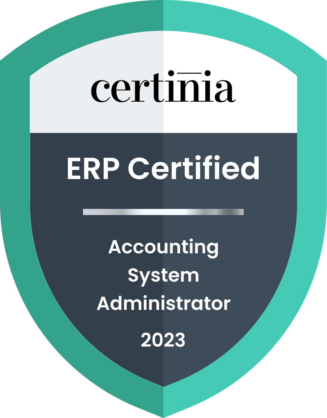 Certinia certification for Accounting Systems Administrator 2023 Badge