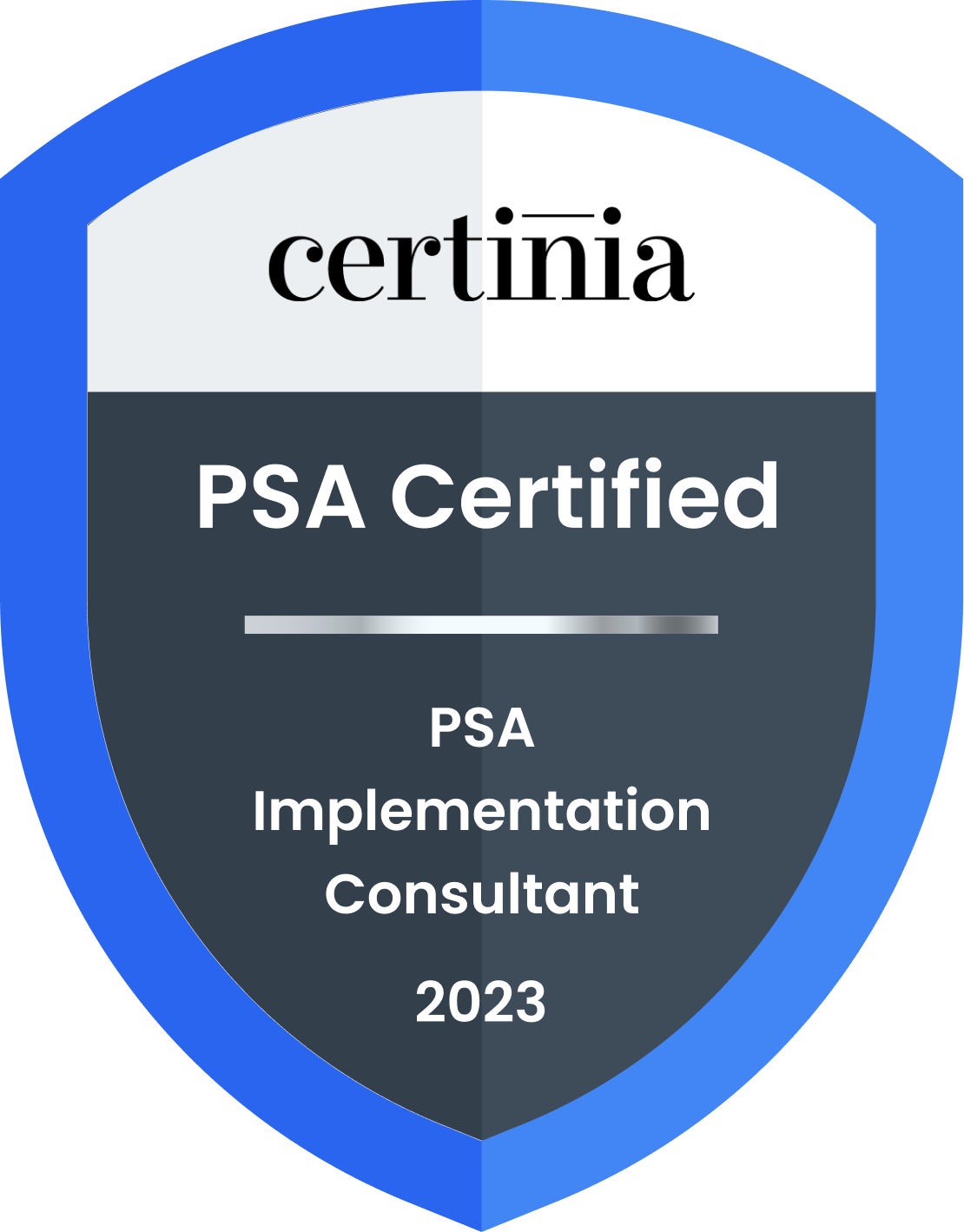 Certinia certification for PSA Implementation Consultant 2023 Badge